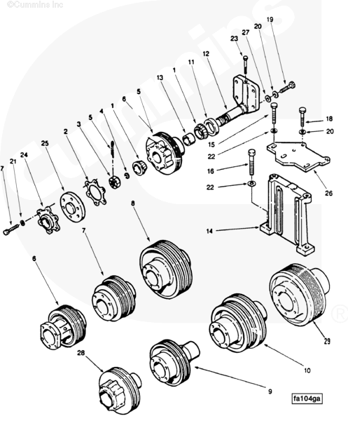 Cummins 3003735 Fan Hub Shaft - Truck To Trailer