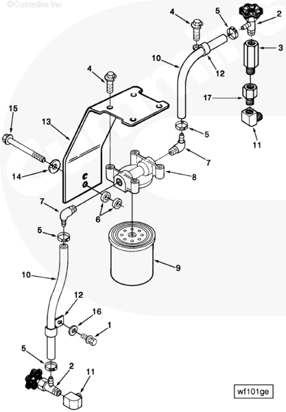 Cummins 3003750 Bracket Fuel Filter Mounting - Truck To Trailer