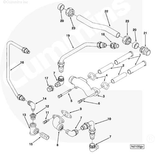 Cummins 3010788 Scavenge Outlet Tube - Truck To Trailer
