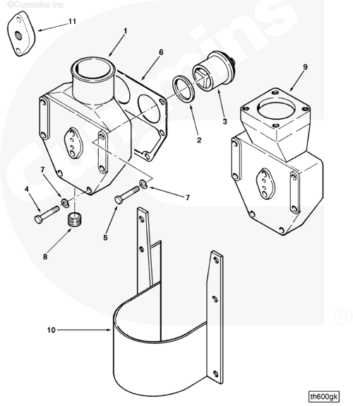 Cummins 3029172 Thermostat Housing - Truck To Trailer