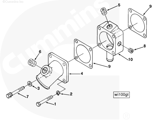 Cummins 3032988 Water Inlet Connection - Truck To Trailer