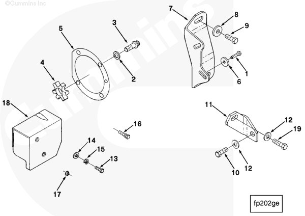 Cummins 3033695 Air Compressor Brace - Truck To Trailer