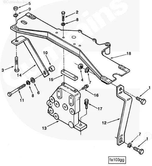Cummins 3035594 Torque Converter Oil Cooler Support Truck To Trailer