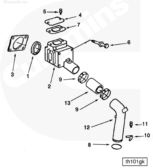 Cummins 3036998 Water Bypass Tube - Truck To Trailer