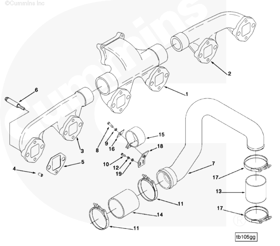 Cummins 3042454 Tube Brace - Truck To Trailer