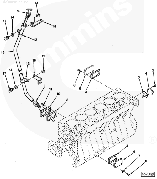 Cummins 3047570 Oil Gauge Tube - Truck To Trailer