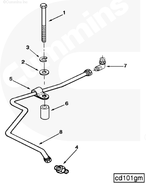 Cummins 3053762 Compressor Water Outlet Tube - Truck To Trailer