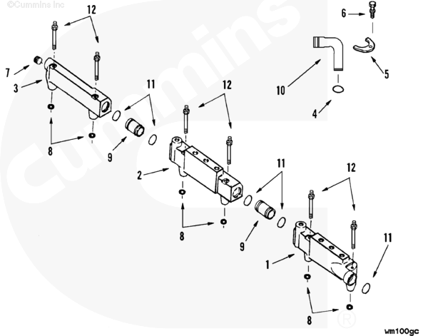 Cummins 3054587 Water Manifold - Truck To Trailer