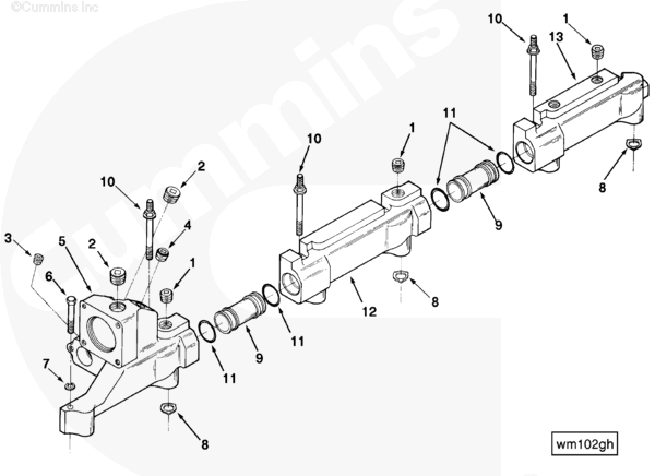 Cummins 3064242 Water Manifold - Truck To Trailer