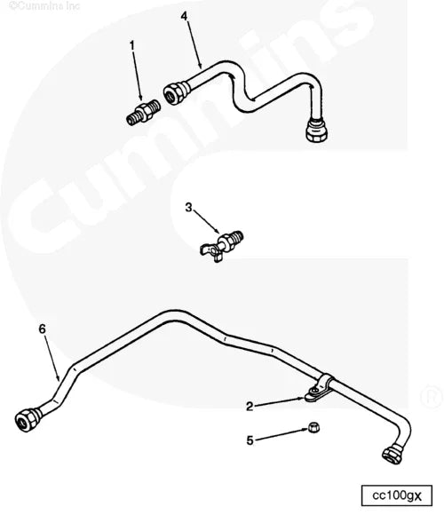 Cummins 3067540 Compressor Water Outlet Tube - Truck To Trailer