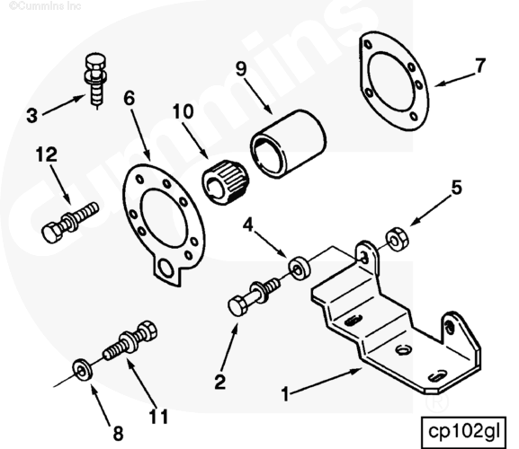 Cummins 3067574 Air Compressor Brace - Truck To Trailer