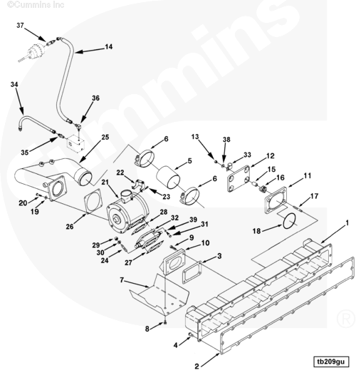 Cummins 3083899 Air Crossover Connection - Truck To Trailer