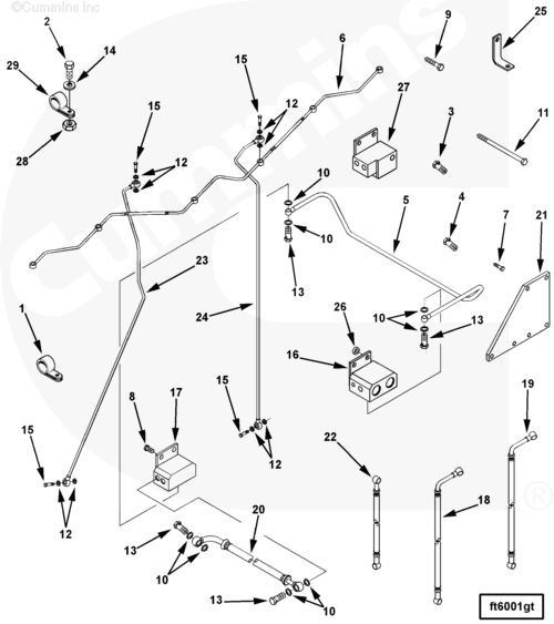 Cummins 3092966 Fuel Transfer Tube - Truck To Trailer