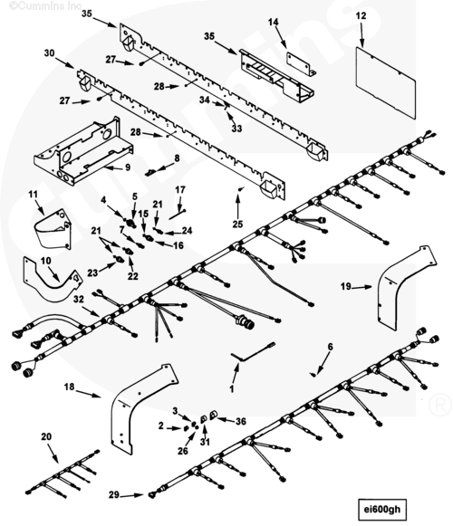 Cummins 3171086 Electronic Control Module Wiring Harness - Truck To Trailer