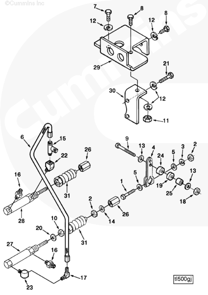 Cummins 3176120 Air Cylinder Bracket - Truck To Trailer