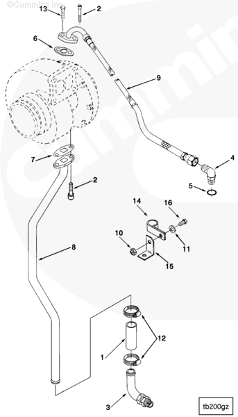 Cummins 3251965 Turbocharger Oil Drain Connection - Truck To Trailer