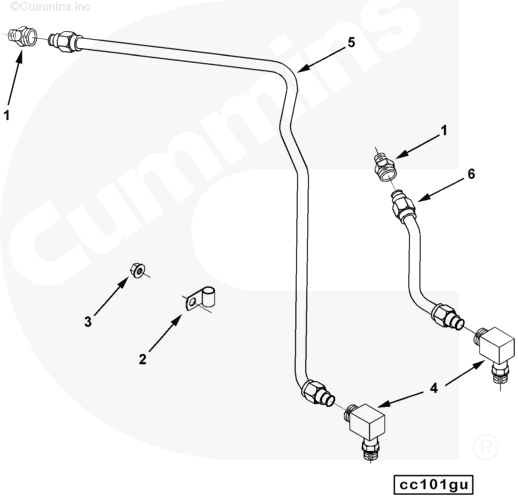 Cummins 3255522 Compressor Water Inlet Tube - Truck To Trailer