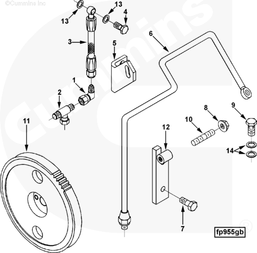 Cummins 3280573 Fuel Pump Brace - Truck To Trailer