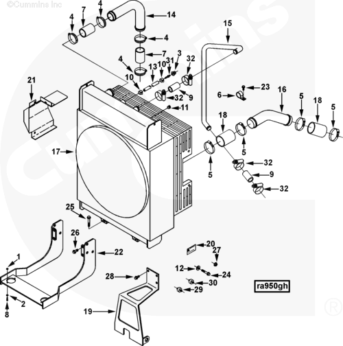 Cummins 3282504 Water Inlet Tube - Truck To Trailer