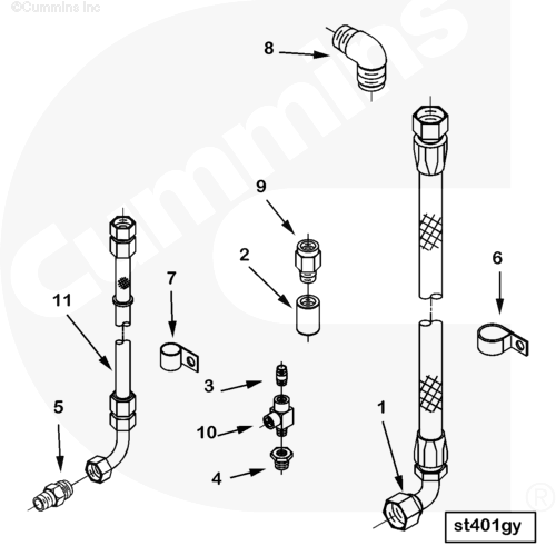 Cummins 3349189 Flexible Hose - Truck To Trailer