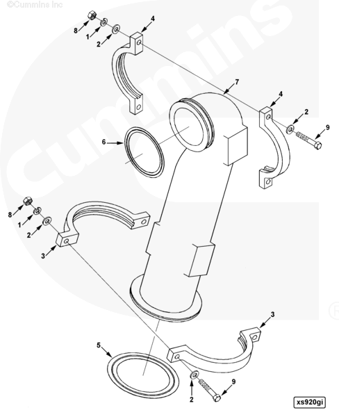 Cummins 3354414 Exhaust Outlet Connection - Truck To Trailer