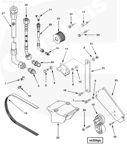 Cummins 3401046 Flexible Hose - Truck To Trailer