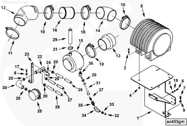 Cummins 3410052 Elbow Hose Coupling - Truck To Trailer