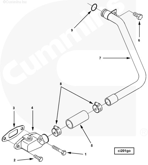 Cummins 3417582 Compressor Air Inlet Tube - Truck To Trailer