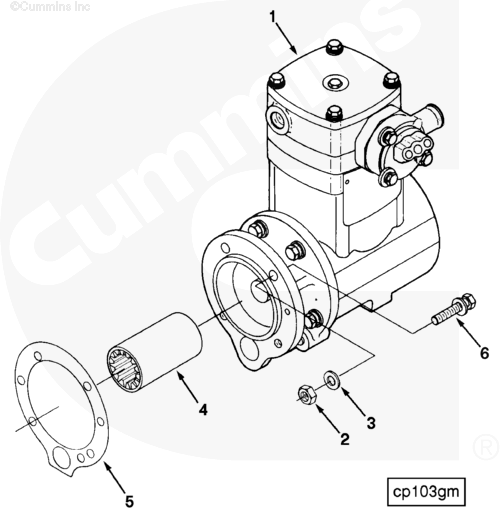 Cummins 3558074 Cylinder Air Compressor - Truck To Trailer