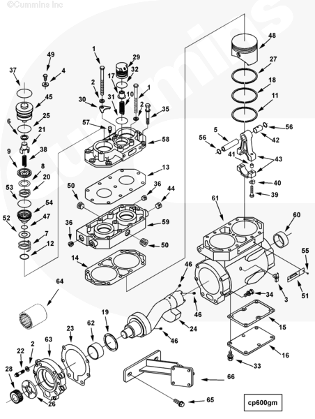 Cummins 3559137 2 Cylinder Compressor Head - Truck To Trailer