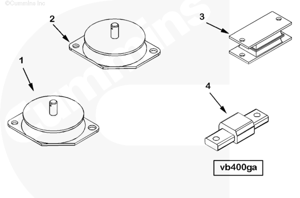 Cummins 3631227 Vibration Isolator - Truck To Trailer