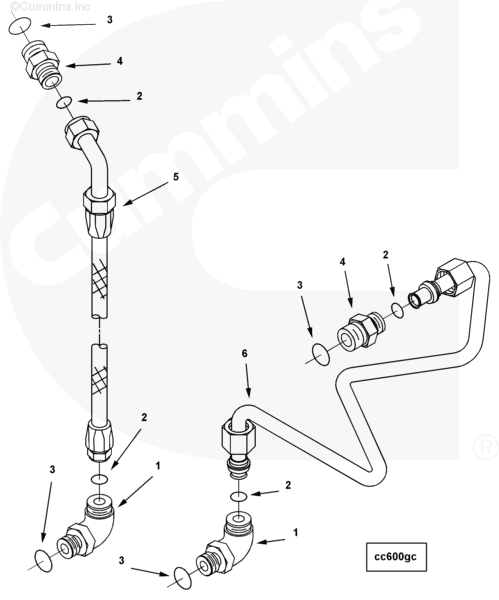 Cummins 3632027 Flexible Hose - Truck To Trailer