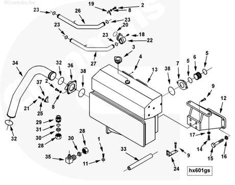 Cummins 3634333 Heat Exchanger Bracket - Truck To Trailer