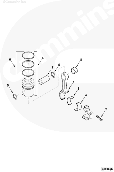 Cummins 3802034 Cengine Piston Kit - Truck To Trailer