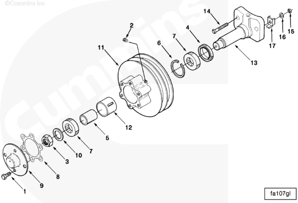 Cummins 3803133 Fan Hub Shaft - Truck To Trailer