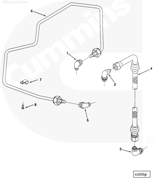 Cummins 3820261 Compressor Water Outlet Tube - Truck To Trailer