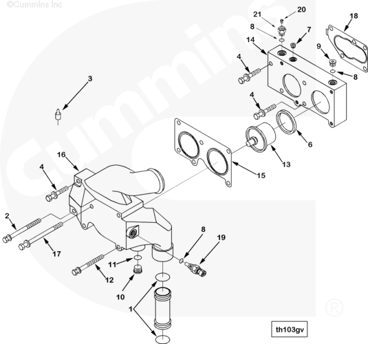 Cummins 3865242 Thermostat Housing Cover - Truck To Trailer