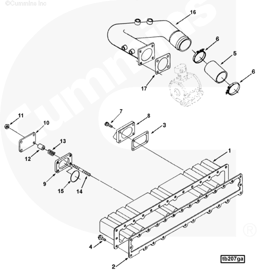 Cummins 3883884 Air Intake Connection - Truck To Trailer