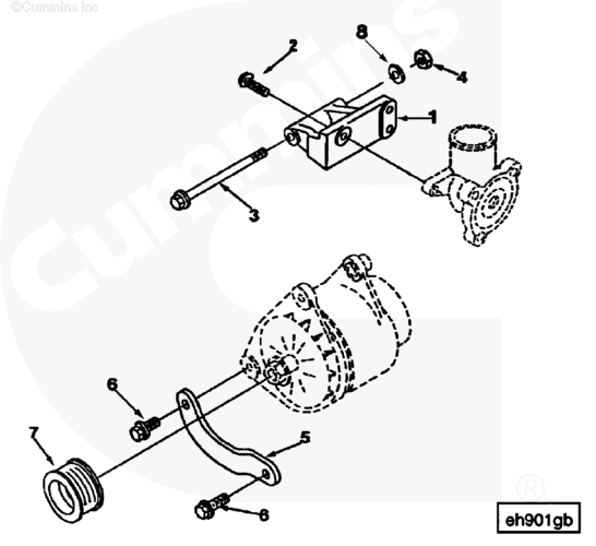 Cummins 3904840 Alternator Brace - Truck To Trailer