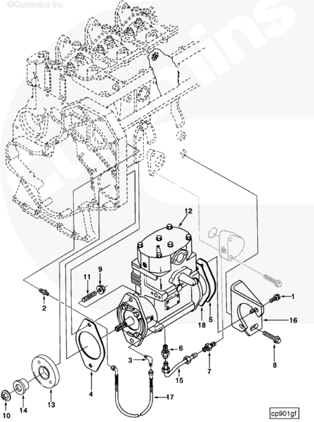 Cummins 3910053 Lubricating Oil Drain Tube - Truck To Trailer