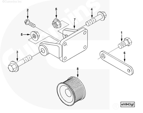 Cummins 3911486 Alternator Brace - Truck To Trailer