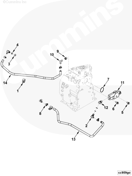 Cummins 3964053 Plain Hose - Truck To Trailer