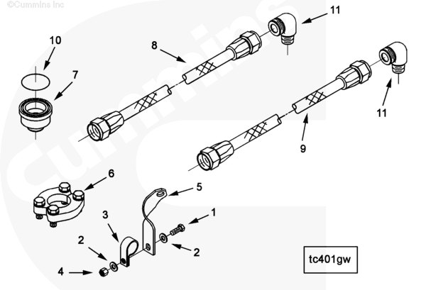 Cummins 4003257 Flexible Hose - Truck To Trailer