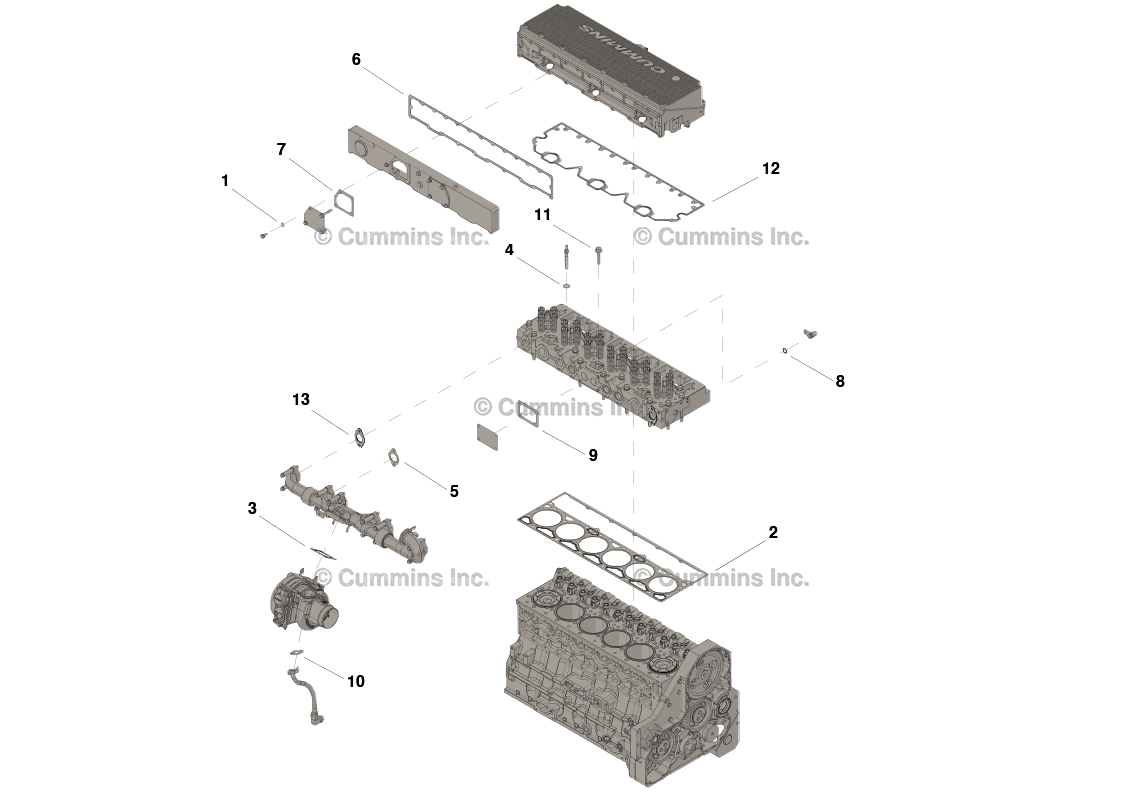 Cummins 4025155 Upper Engine Gasket Kit - Truck To Trailer
