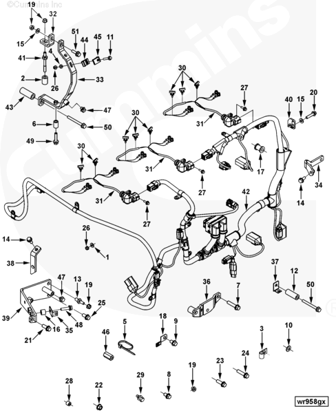 Cummins 4933210 Electronic Control Module Wiring Harness - Truck To Trailer