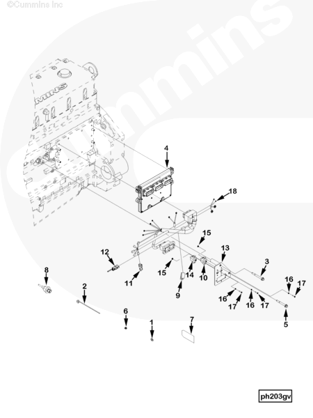 Cummins 4936904 Wiring Harness - Truck To Trailer