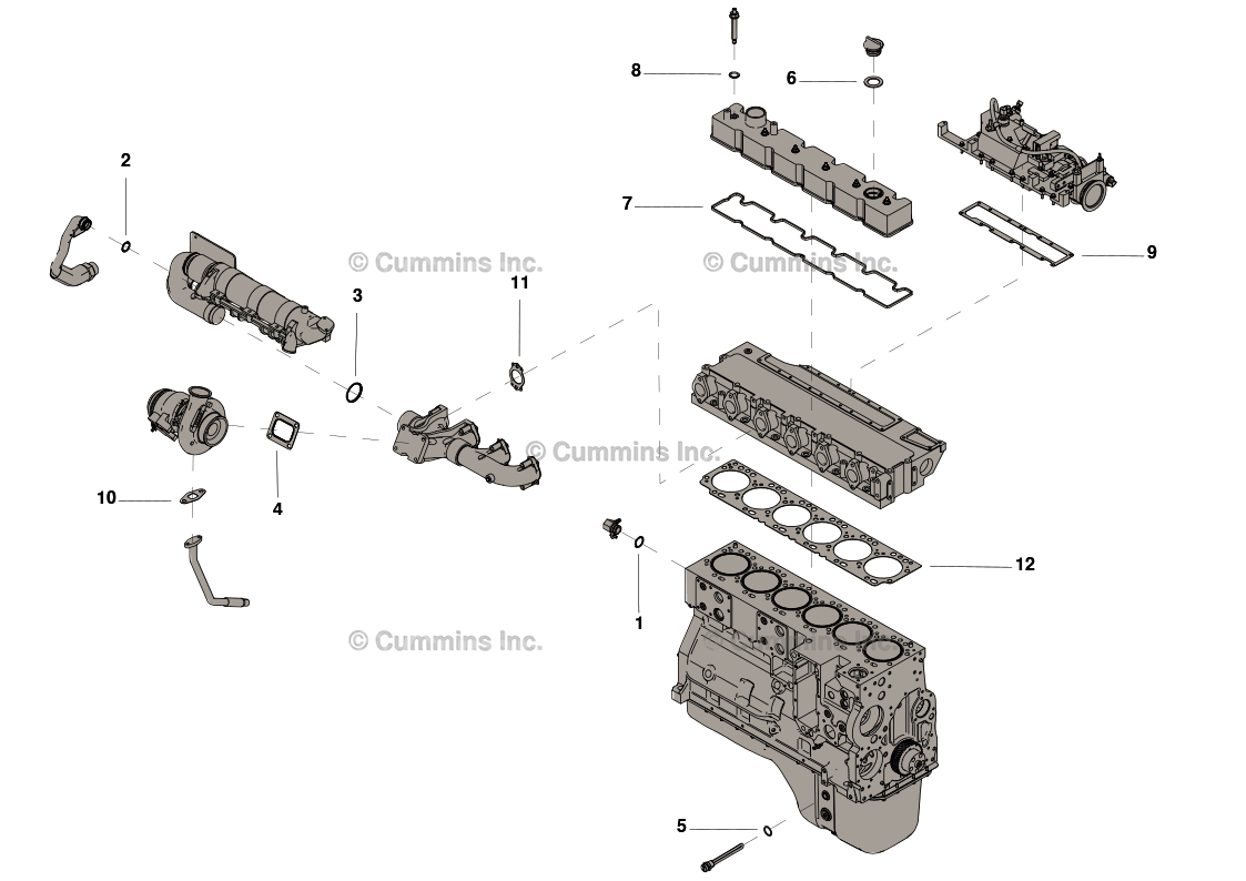 Cummins 4955785 Upper Engine Gasket Kit - Truck To Trailer