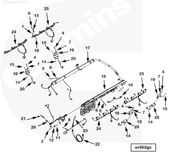 Cummins 4964239 Electronic Control Module Wiring Harness - Truck To Trailer