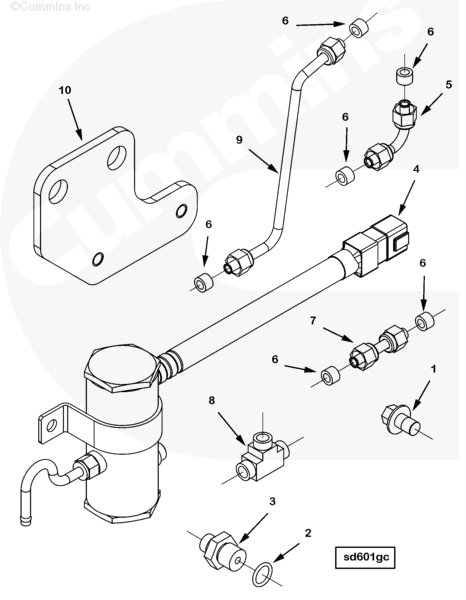 Cummins 4999041 Fuel Bypass Tube - Truck To Trailer