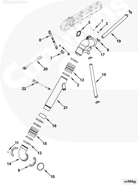 Cummins 5292379 Exhaust Outlet Tube - Truck To Trailer